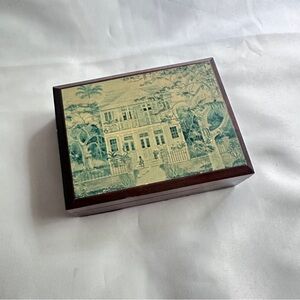 Vintage Wooden Annabella Box with Scenic Print